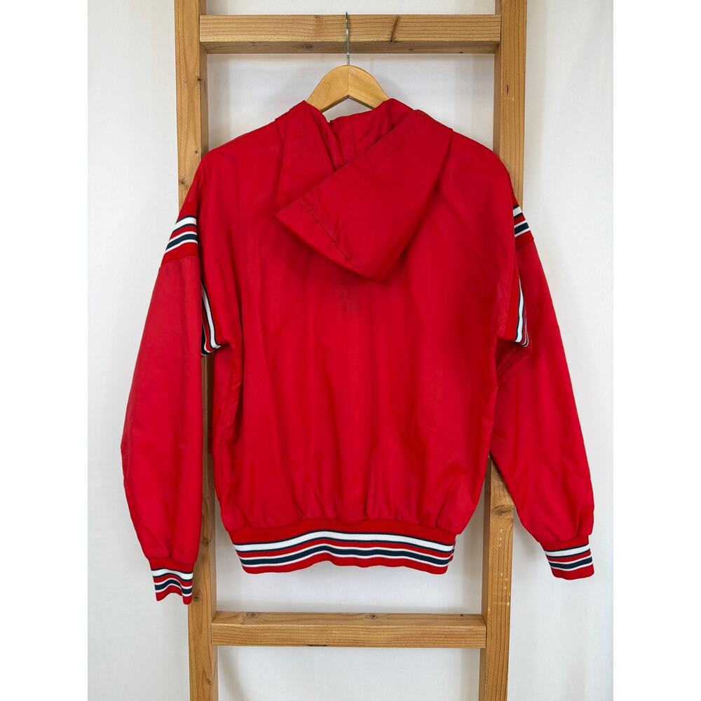 Vintage Sommerfield Portland Oregon Red Hooded Half-Zip Windbreaker Small - Picture 3 of 5